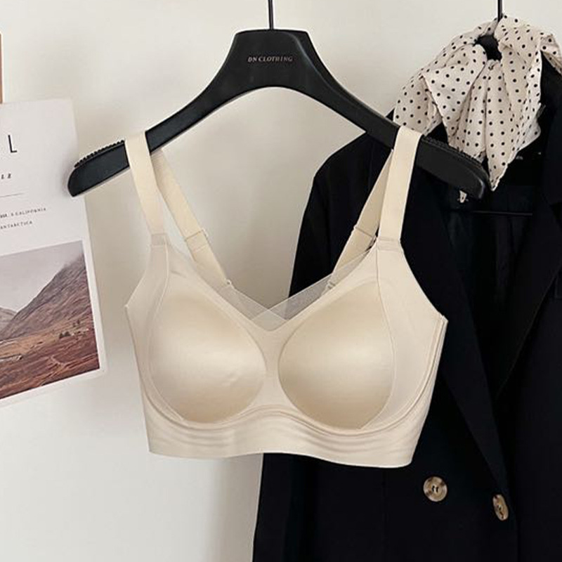 2205 # Ropa interior de mantenimiento de camelia mujeres reunida, tira, antiflacidez, taza fija, sujetador de malla de satén de lujo ligero