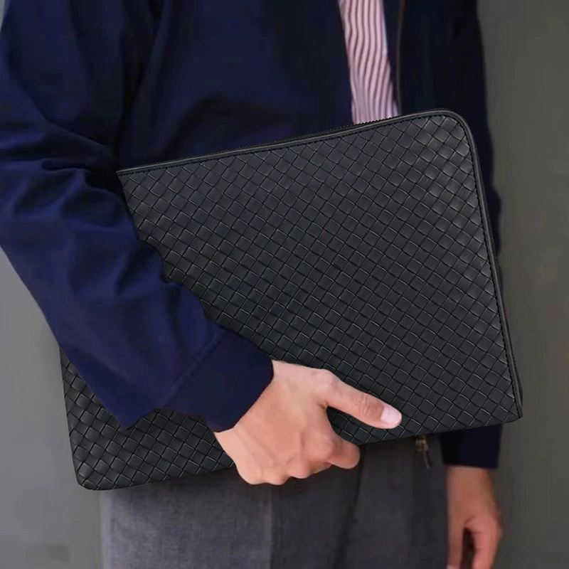Новый мужской клатч Prius, кожаный тканый мужской большой размер папка для iPad, сумка для файлов A4
