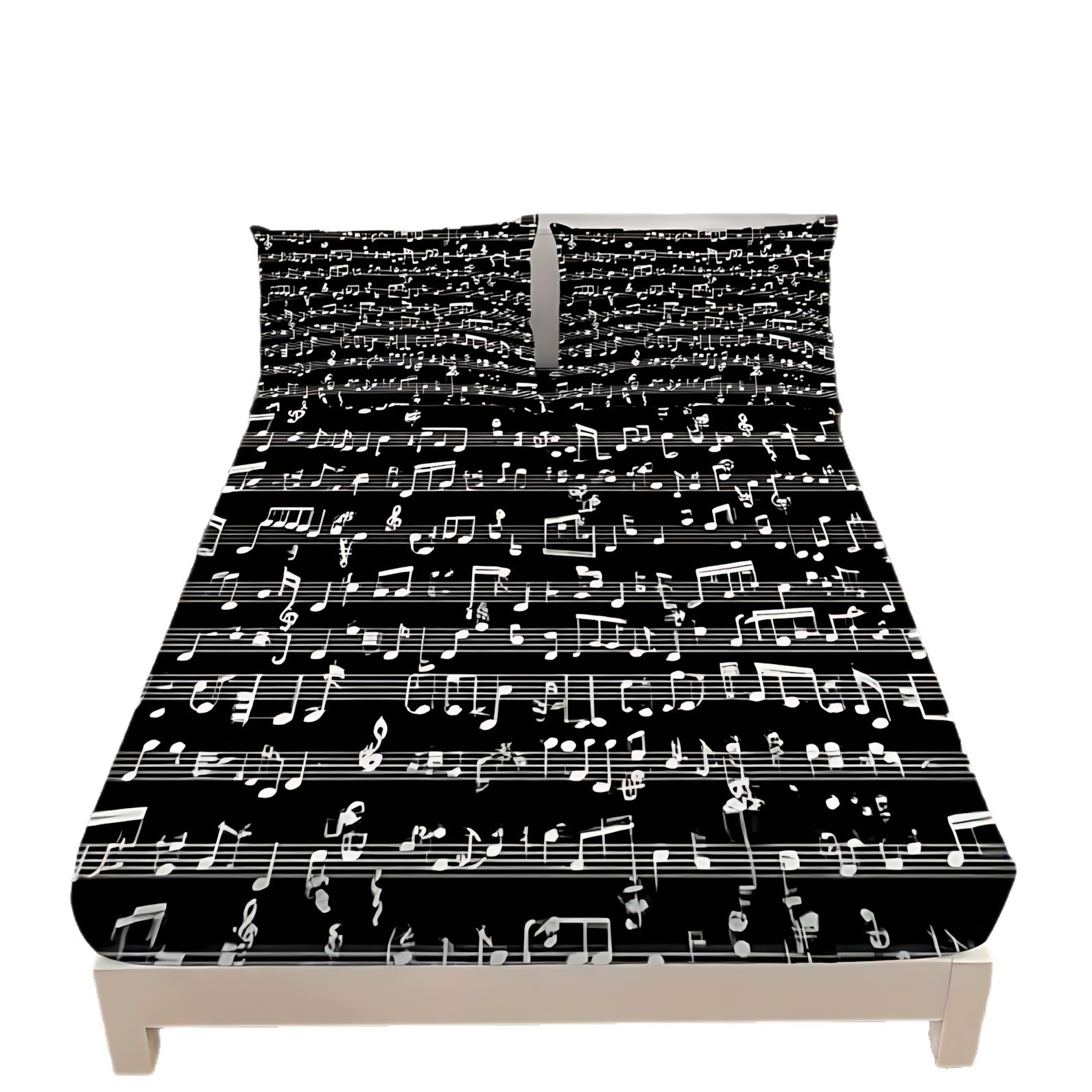 TEMU / JIT partitura nota patrón de impresión digital HD cama cama de cama kit de ropa de cama visita a casa transfronteriza