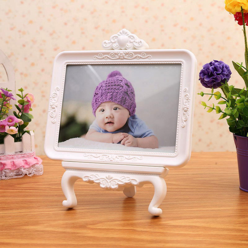 Korean version of pastoral 7 inch palace relief photo frame studio wedding dress high-end photo frame wholesale White elegant table