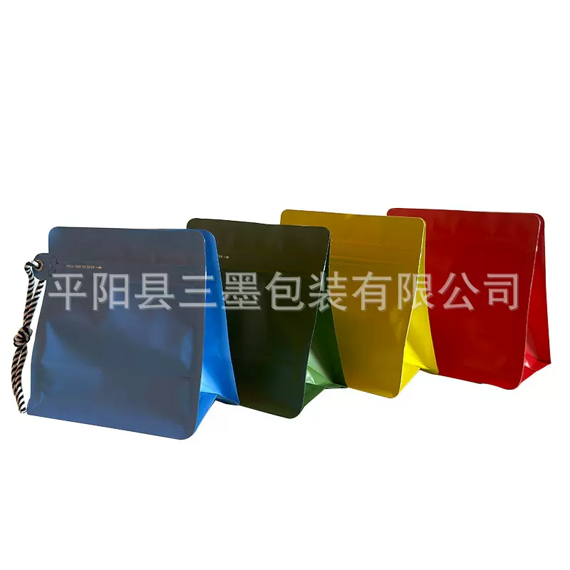 坚果食品通用袋咖啡豆包茶叶挂绳八边封打扣塑料自封包装袋子定做