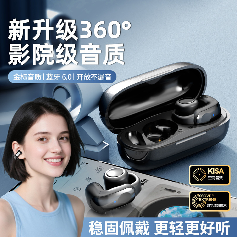 跨境私模新款蓝牙耳机无线夹耳式运动超长续航智能app现货批发|undefined