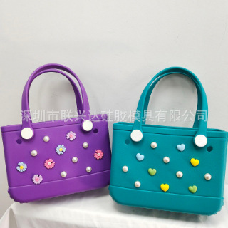 Bolsa de playa Bugg Bag 12 flores perlas DIY accesorios de moda bolsas de agujero Bugg hebilla image 3