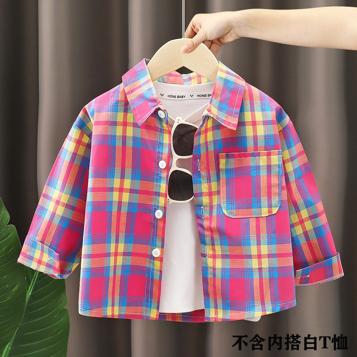 Camisa para niños para hombre 2025 nueva camisa a cuadros de algodón de estilo occidental para bebés primavera y otoño Cárdigan de solapa de moda para niños