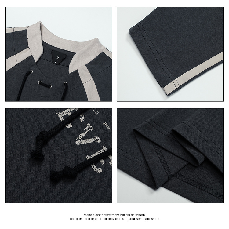 Men's Clothing contrast color raglan sleeve long sleeve T shirt_voghion.com