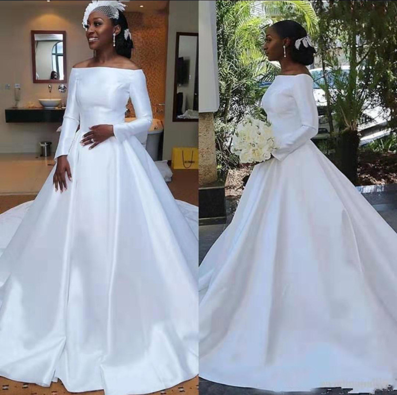 Satin Main Wedding Dress 2026 New Style with Train, Elegant and Simple, Slim-Fitting, Conceals Thick Arms, Export Wedding Dress Satin Main Wedding Dress 2026 New Style with Train, Elegant and Simple, Slim-Fitting, Conceals Thick Arms, Export Wedding Dress