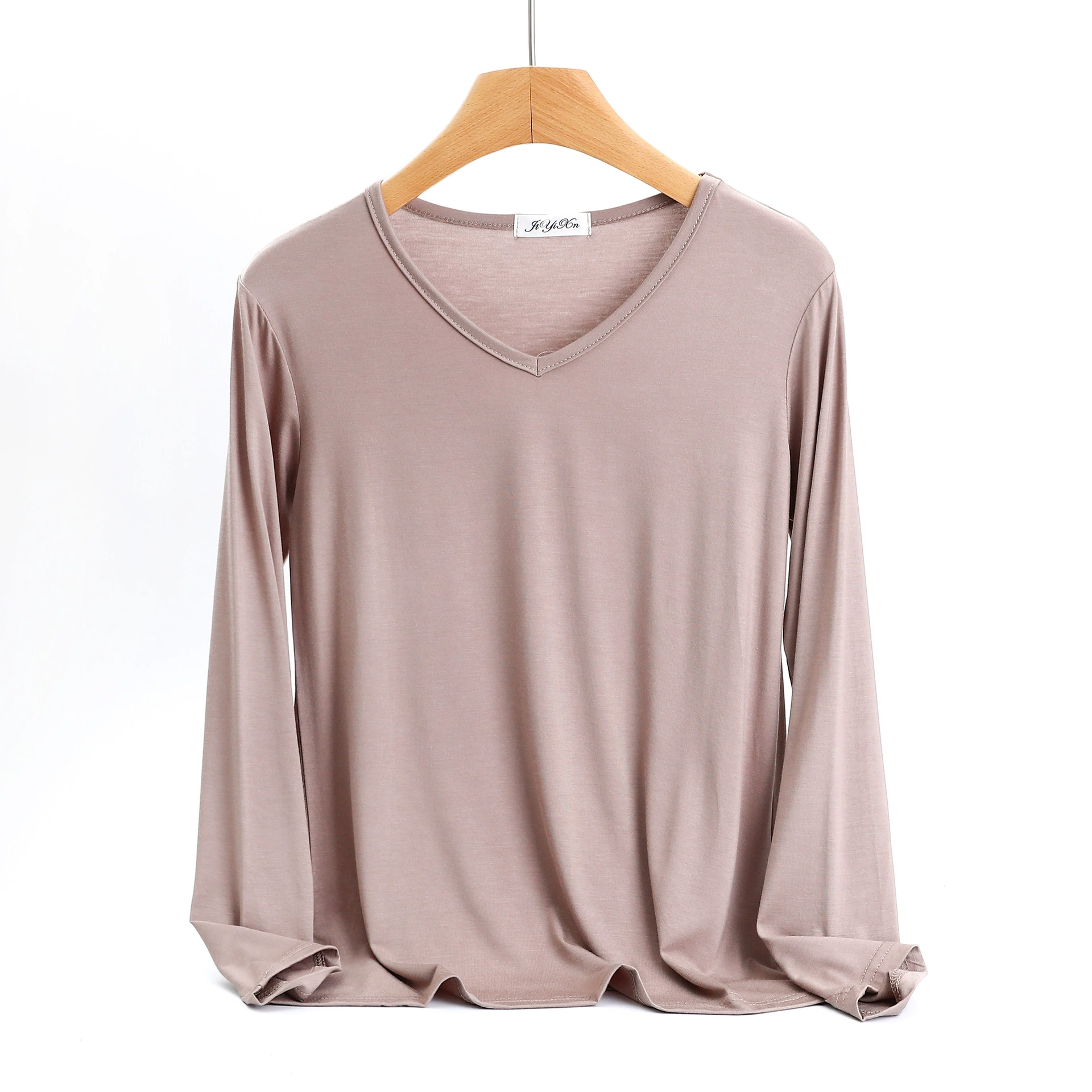 锦怡绚 Knitted base long-sleeve, slim fit, V-neckline