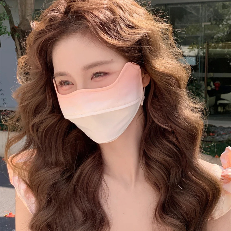 Summer Ice Silk Sunscreen Mask Anti-ultraviolet Cover Eye Corner Protection Women's Outdoor Sunshade Gradient Thin Breathable Travel Summer Ice Silk Sunscreen Mask Anti-ultraviolet Cover Eye Corner Protection Women's Outdoor Sunshade Gradient Thin Breathable Travel