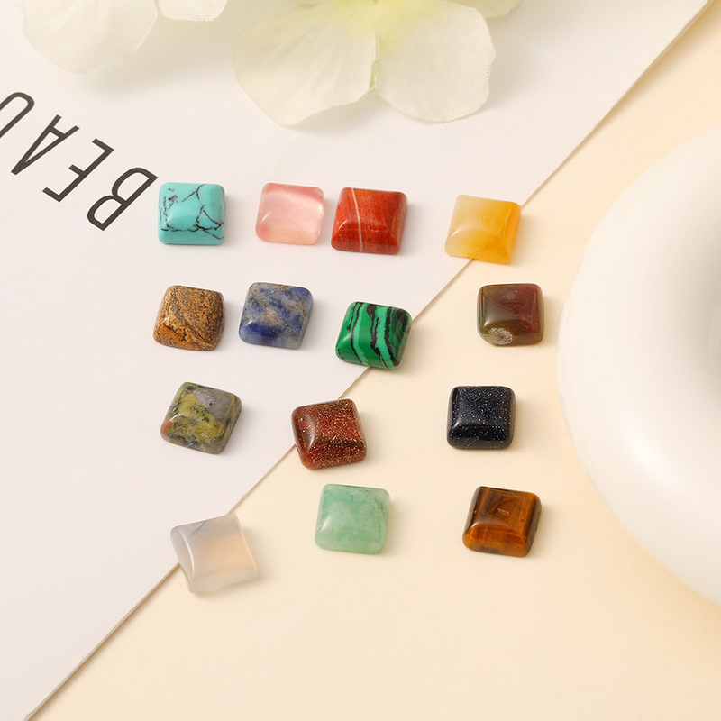 Diy方形リングアクセサリー10mm天然メノウ石材料手作りネックレス指輪シールアクセサリー|undefined