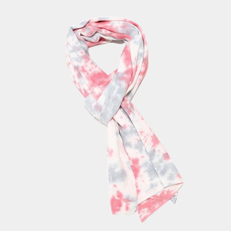 New Tie Dyed Knitted Glove Scarf Women's Autumn and Winter Outdoor Cold Protection Hat Three piece Set for Men_voghion.com