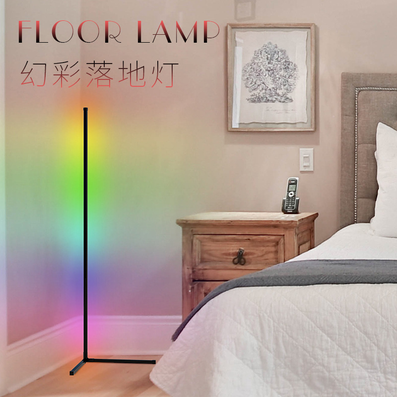 Lámpara de pie de esquina, luz ambiental de esquina colorida con Bluetooth, luz ambiental de pie USB, luz ambiental colorida con aplicación