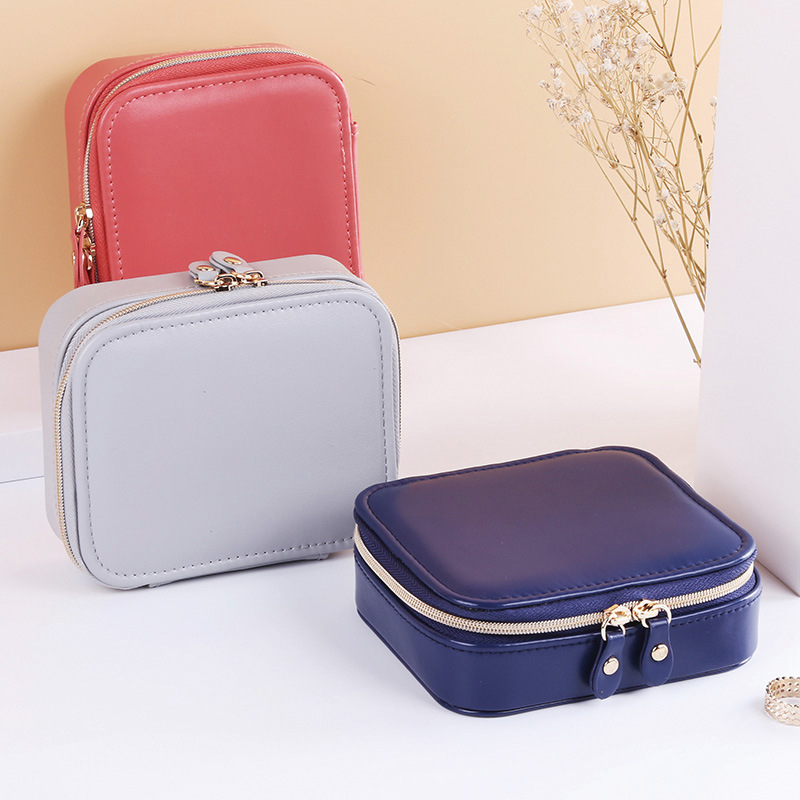 迷你首饰收纳包 旅行珠宝耳钉项链收纳盒 简约绒布饰品收纳袋