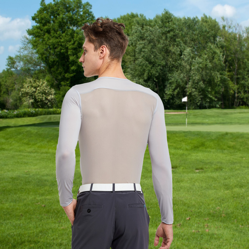Golf Clothing Men's Base Layer Outdoor Sports Intimates Sun Protection Clothing Quick-Drying Breathable Quick-Drying Clothing Ice Silk Base Layer
