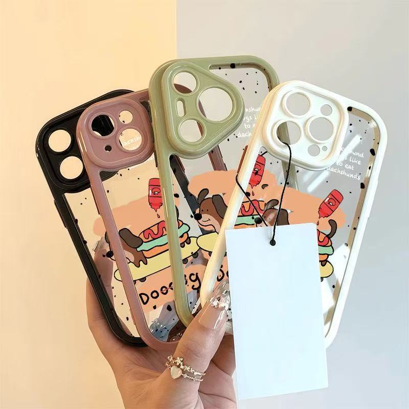 Hot Dog Burger-Themed Phone Case Suitable for Apple 17, iPhone 16 Pro, Xiaomi, Oppo, Shockproof Full-Cover Case
