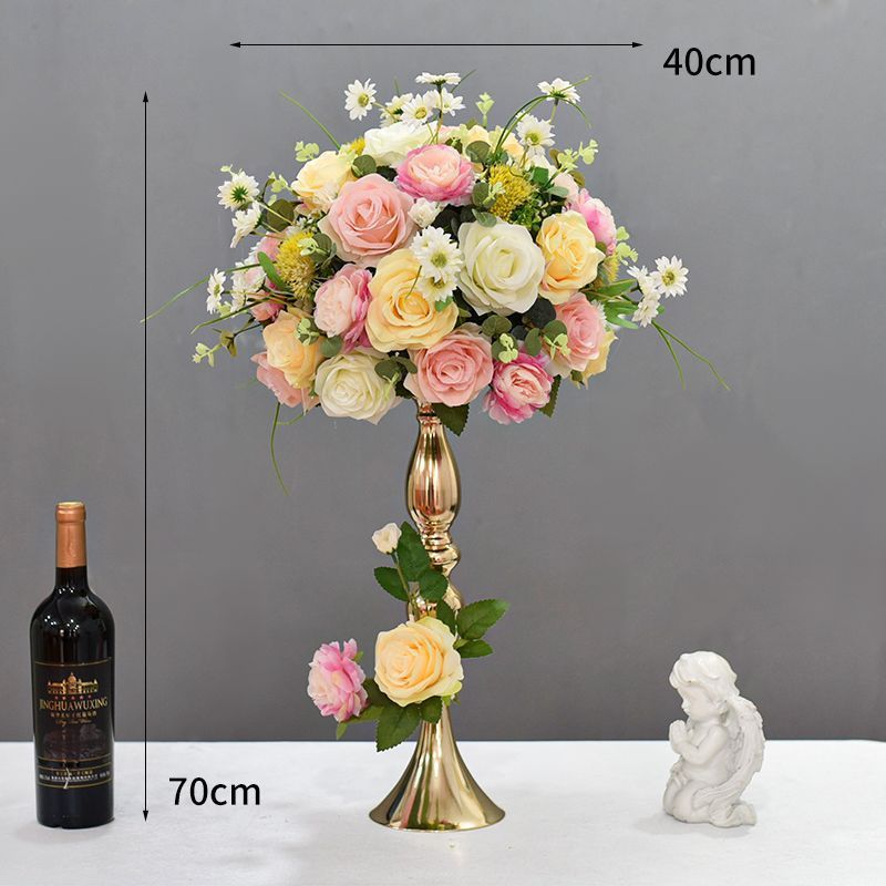 장미 붉은색 대형 황금 꽃 그릇