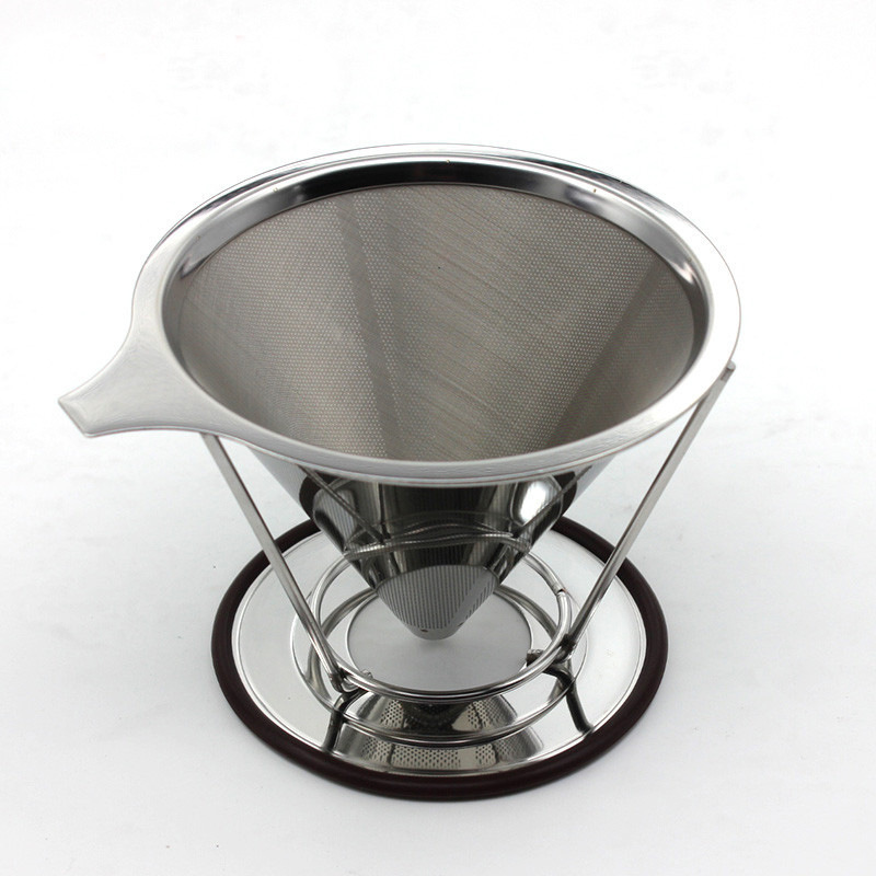 ebay亚马逊热销分体不锈钢咖啡过滤器双层滤网易冲洗咖啡滤网现货