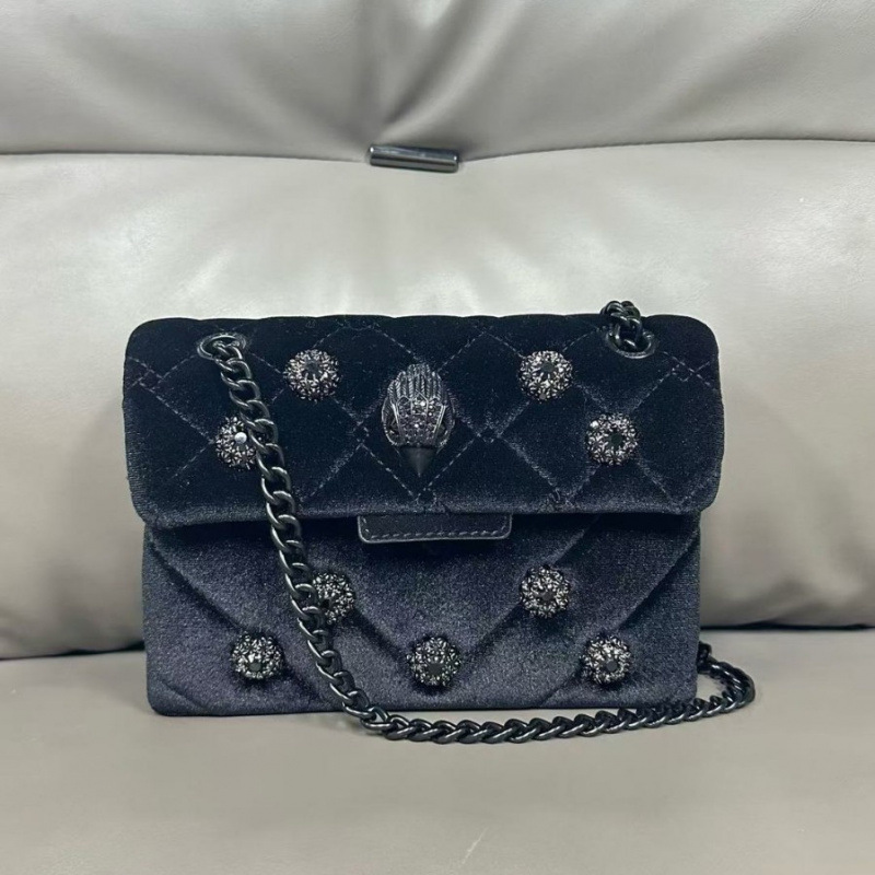 Bolso de Mano Kurt Eagle Head, Color Rosa, Gamuza, Cadena Geiger con Pedrería, Bordado de Diamantes, Bolso de Hombro, Bandolera, Mini Bolso de Noche