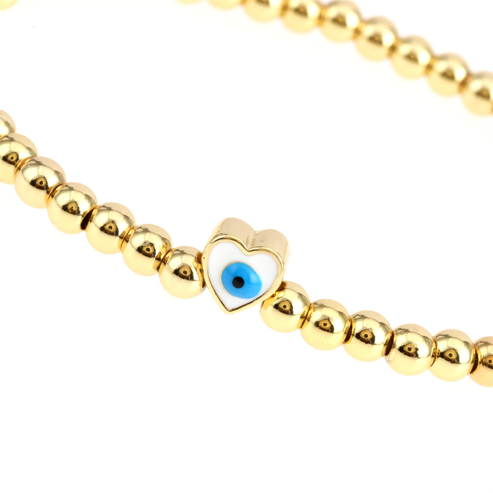 Fashion Heart Shape Copper Enamel Bracelets 1 Piece