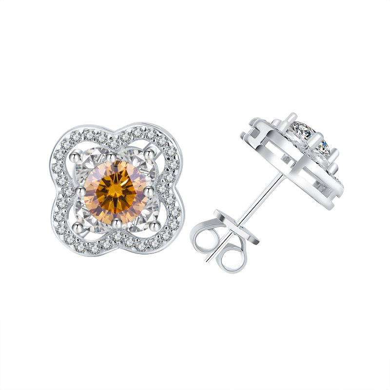 샴페인 골드 모이사나이트 (GRA 인증서 + 블랙 카드 + 허리 코드 + 실버 연마 천)