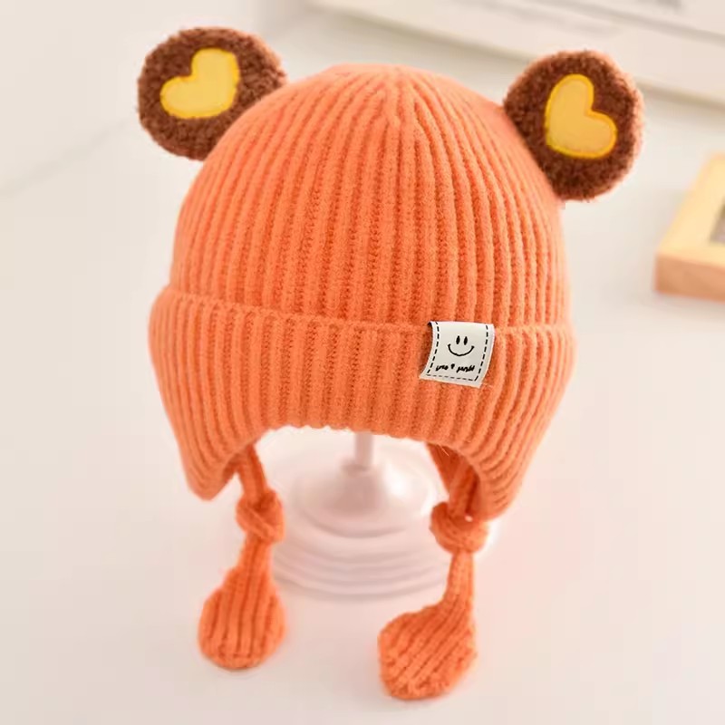 赤ちゃんの帽子秋冬の超萌え赤ちゃんの保温毛の帽子男の子の女の子のニット防風幼児の帽子の潮|undefined