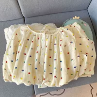Брендовые хлопковые пижамные штаны с длинными рукавами, комплект, цветочный принт, оверсайз