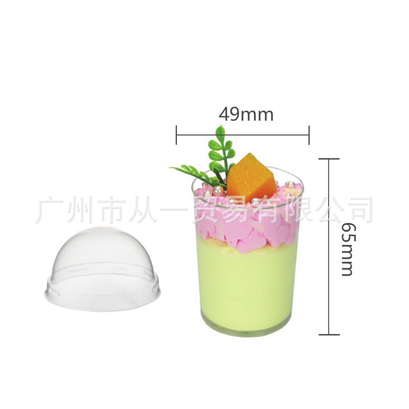Vaso Desechable con Tapa para Pudín y Postres de Plástico PS Transparente