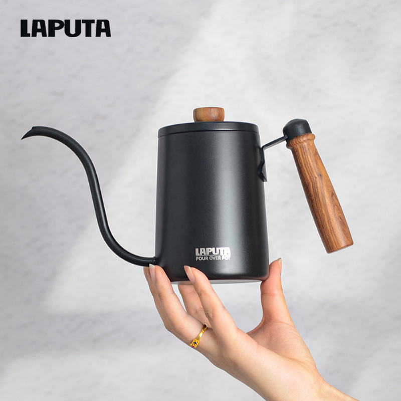 LAPUTA Lerton Hand-held Coffee Pot Hanging Ear Brewing Pot 304 Stainless Steel Drip Type Household Long Mouth Pot with Fine Mouth