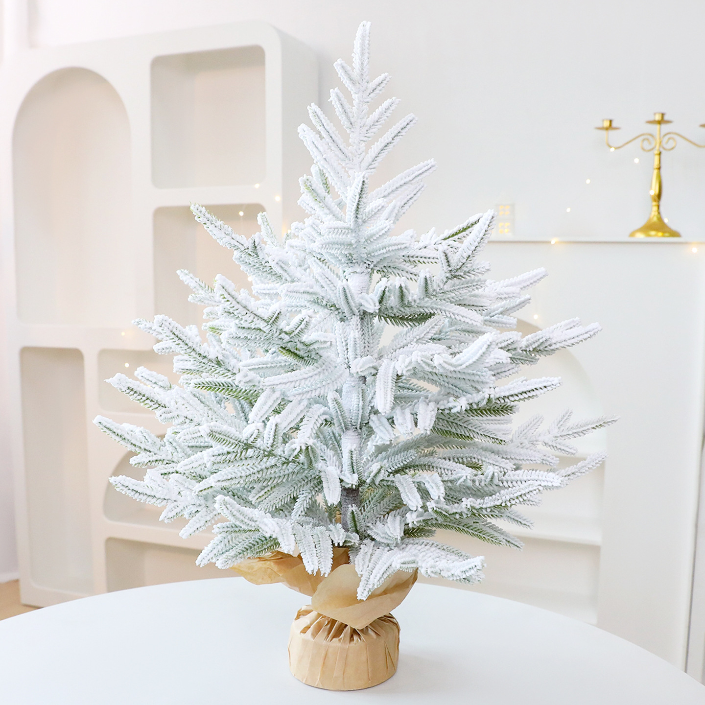 Shengyuan nuevo producto puro PE60CM escritorio decoración de árbol de Navidad hotel supermercado fábrica de decoraciones de ventanas en stock directo
