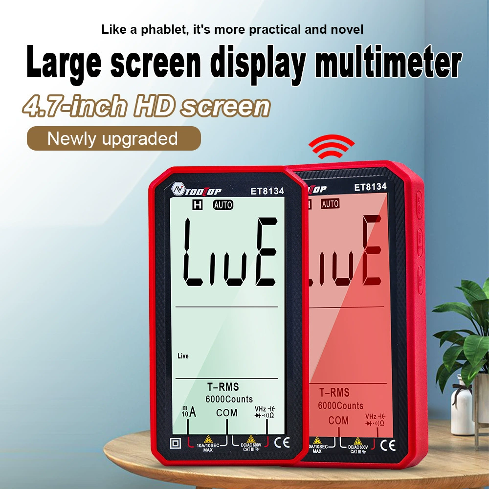 Портативный полноэкранный мультиметр TOOLTOP ET8134 функция сигнализации изменения цвета интеллектуальный всесторонний мультиметр