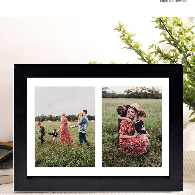Wooden combination picture frame black table photo 6 inch picture frame wall two three four even palace grid cross-border photo frame