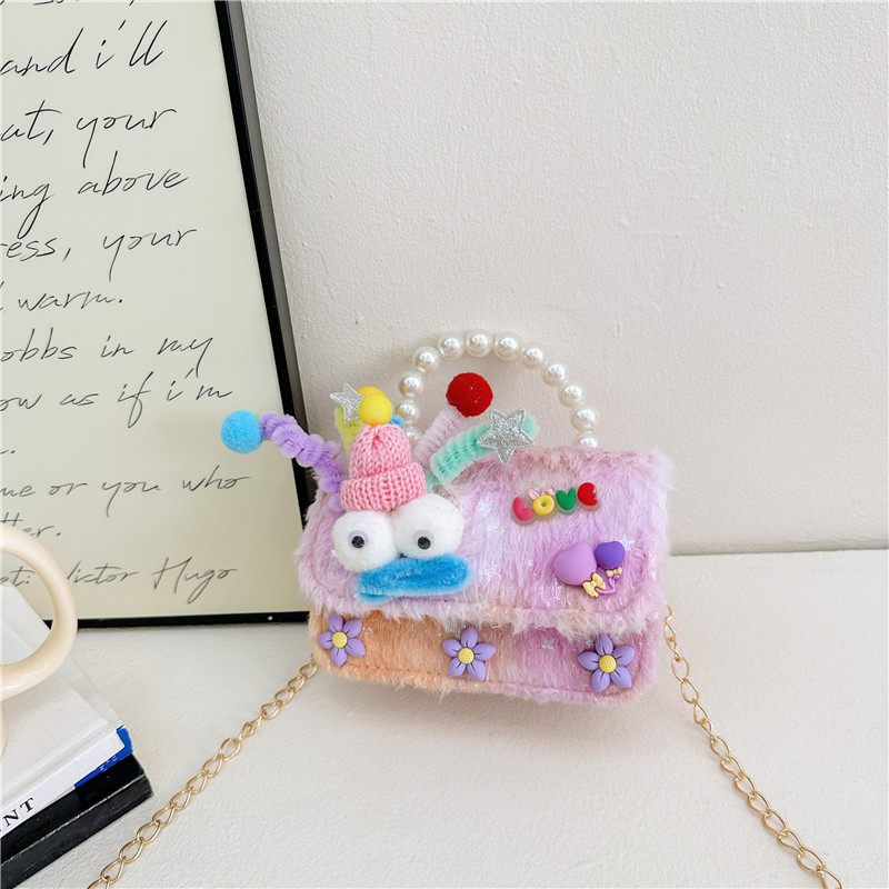 2023 nuevo popular Occidental Princesa monedero muñeca de La felpa Perla del bebé hombro portátil MINI BOLSA mensajero
