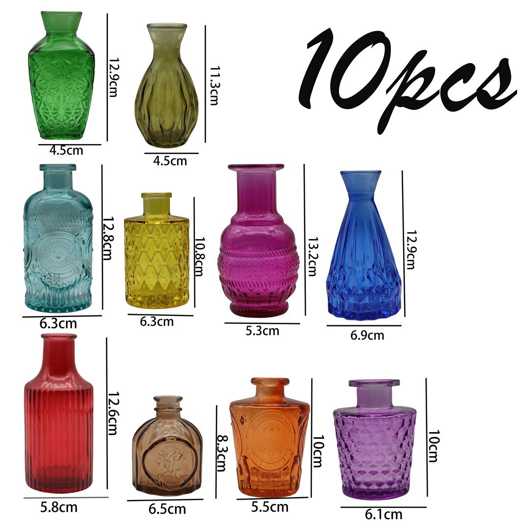 Customizado Amazon alto borosilicato de vidrio pequeño jarrón ligero de lujo jarrón de vidrio transparente adornos de boda inswind