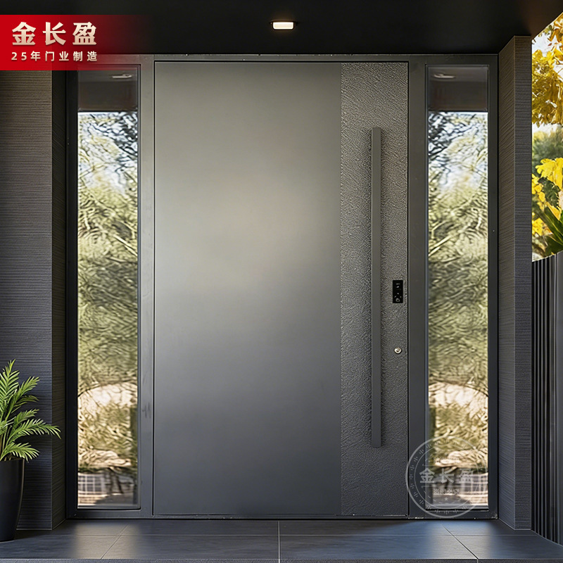Self-Built House Anti-Theft Door, High-End European-Style Pivot Door, Export Door, Villa Entrance Door, Cast Aluminum Spliced Glass Door