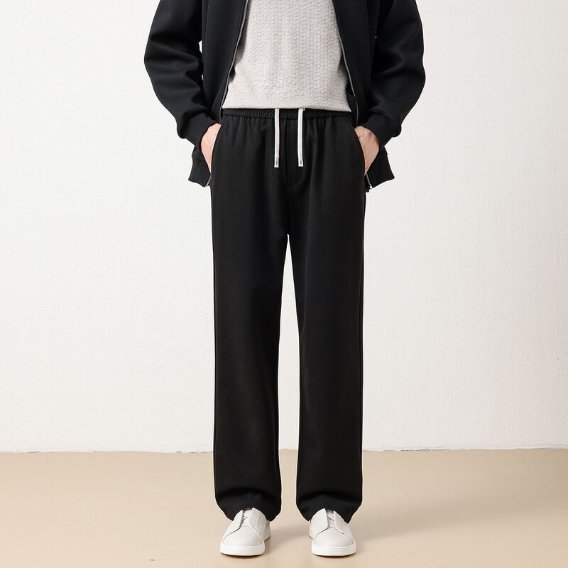 Men's casual pants new autumn and winter thick cotton versatile straight loose slimming drapey sweatpants men's clothing