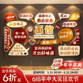 网红面馆墙面装饰创意贴打卡形象店铺品氛围布置装修广告壁纸挂画