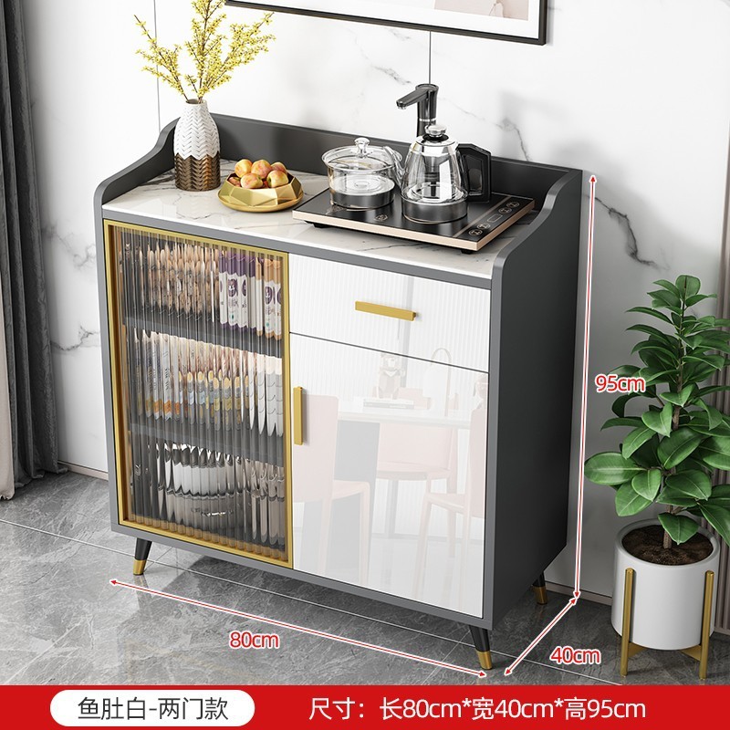 岩板餐边简约客厅小户型储物纳玻璃门实木餐厅玄关茶水|undefined