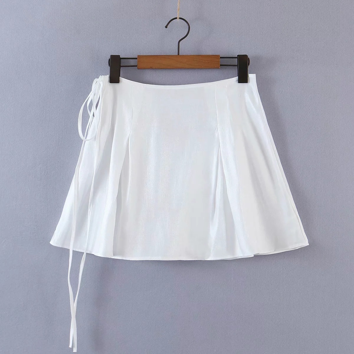 lace-up mercerized cotton short skirt NSHS23501