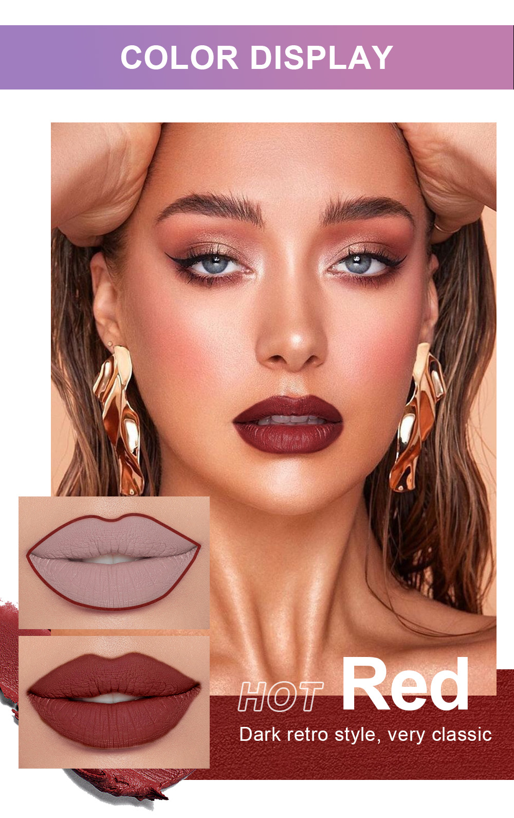 carina QIBEST new staining cup non fading lip gloss to decorate lips lipliner suit matte durable color lipstick_voghion.com