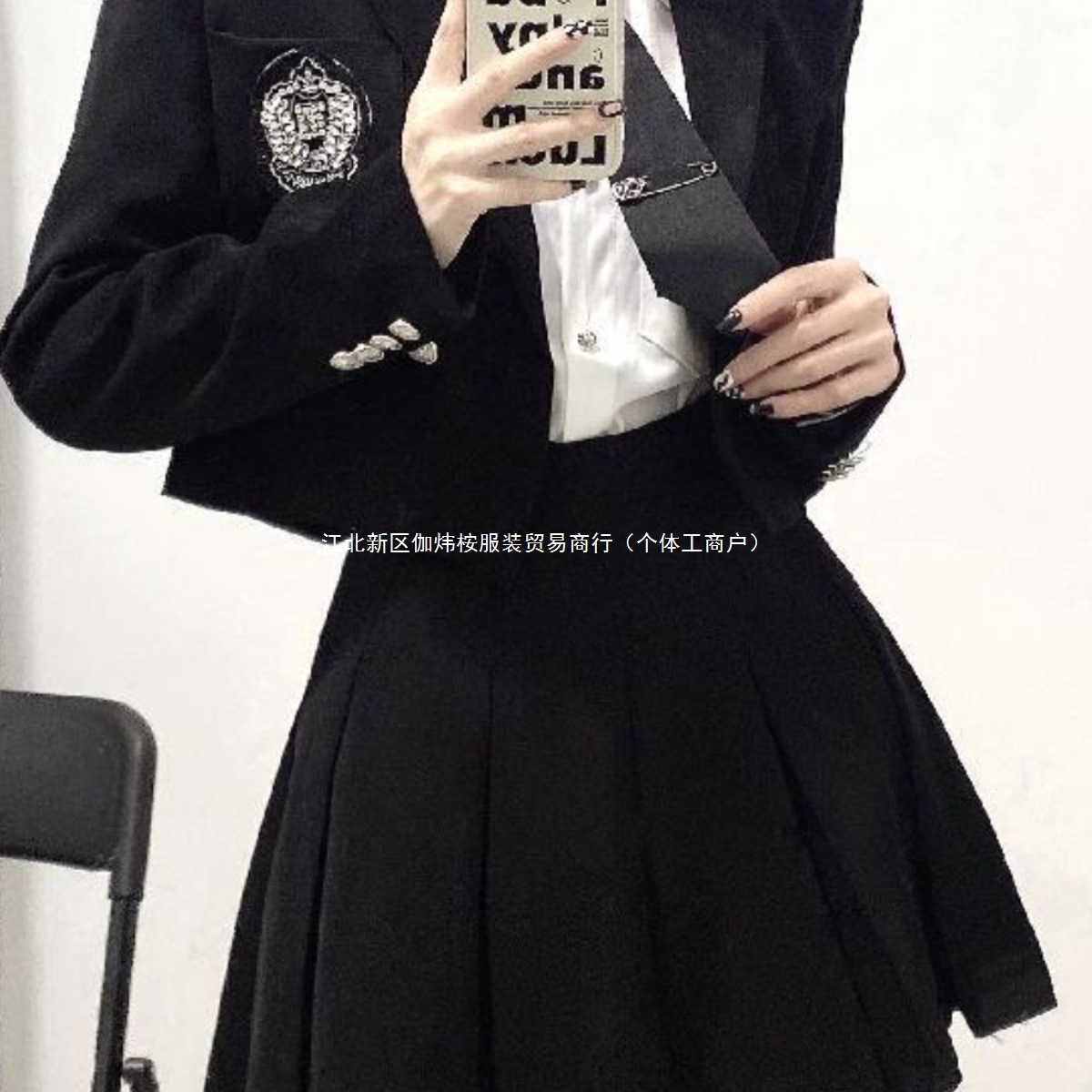 Jk Uniform Street Blazer Women's 2025 Autumn and Winter New Ins Pleated Skirt Suit Preppy Style