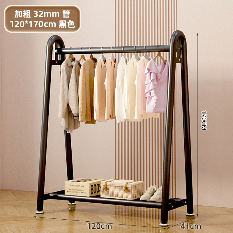 녹슬지 않는 탄소강 | 빅맥 3.2CM 두꺼운 파이프 직경 | 대기 블랙 - 바닥을 걸레질하지 않고 높게 [120CM*170CM] 단일 레이어 모델