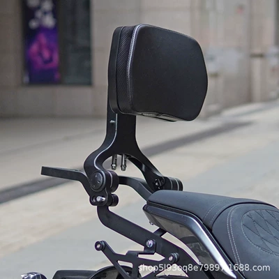 High Rebound Modification Anti-Collision, Motorcycle bumper - upgraded-model-a-aluminum-alloy-black-folding-backrest-and-tail-rack