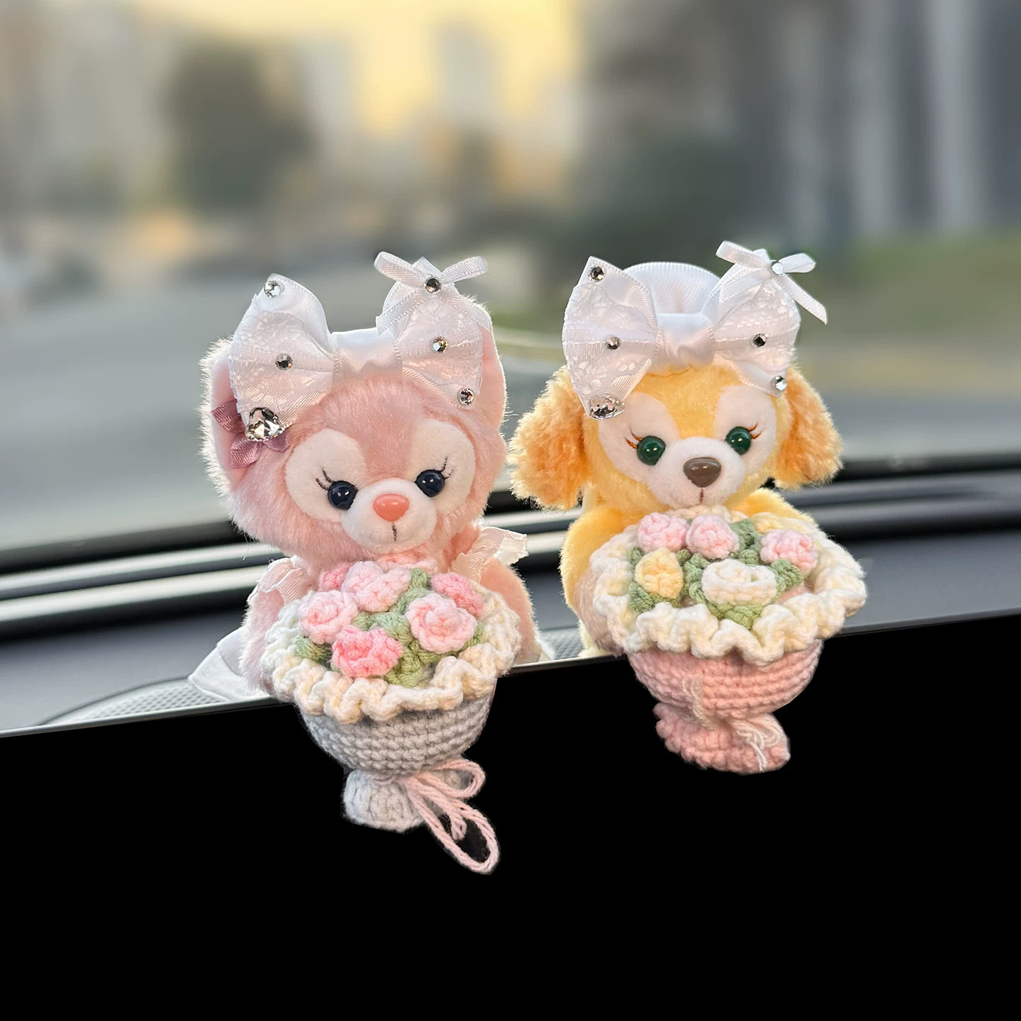 Car Dashboard Decorations, Cute Linabell and Stellalou Car Toys for the Dashboard Screen