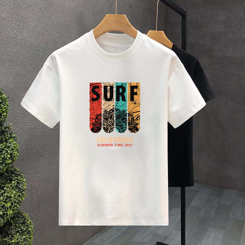 Soft comfortable short sleeved T-shirt with printed trendy brand 2023 new summer casual and versatile fashion minimalist_voghion.com