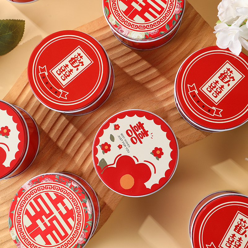 2024 New Year's Marriage Chinese Style Iron Box Engagement Wedding Candy Box Empty Box Wedding Candy Box High-end