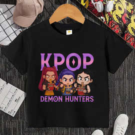 动漫卡通印花时尚潮流男女中小儿童T恤精梳棉圆领上衣短袖速卖通