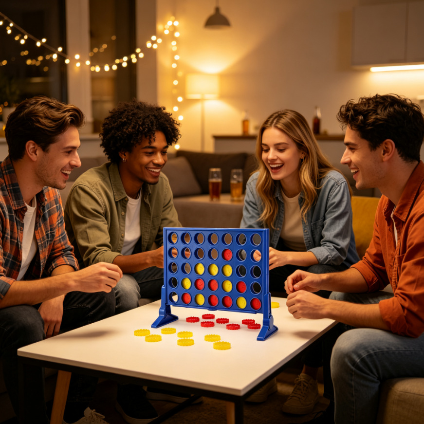 Juego de Mesa Interactivo de Cuatro en Línea de Plástico para Niños y Familia