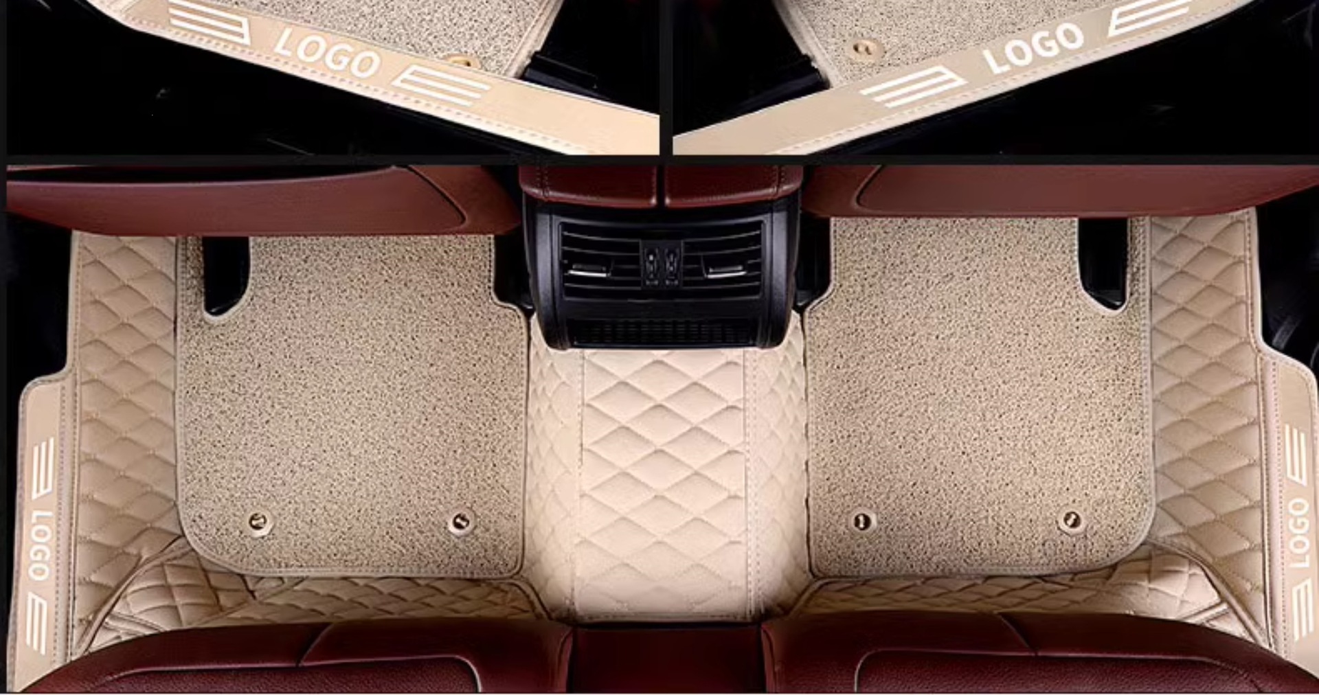 Custom-fit car floor mats, full coverage set of carpet mats, complete car interior accessories, large anti-dirt mats