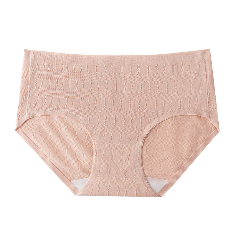 Nueva jacquard algodón antibacteriano entrepierna chica Otoño e Invierno desnudo piel-friendly Mediados de cintura sin costuras cadera-libre cómoda más ropa interior de tamaño