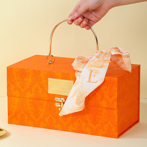 High-end Retro Green Christmas Handbag Gift Box Valentine's Day Gift Box Wedding Favors Box Wedding Candy Box Wholesale