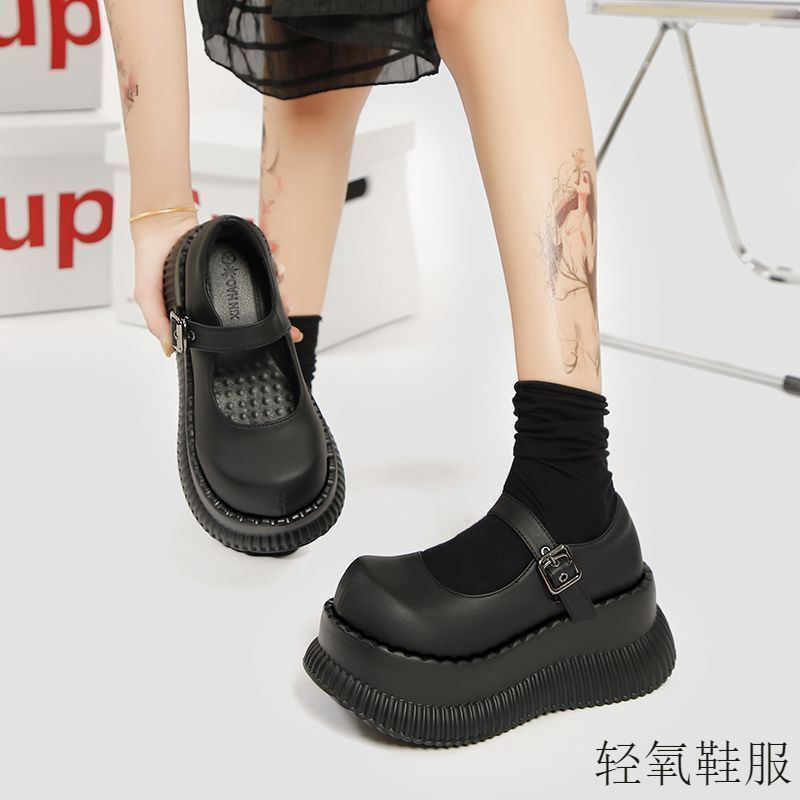 2025日系复古增高玛丽珍鞋女千禧辣妹松糕大头鞋厚底娃娃鞋ins|undefined